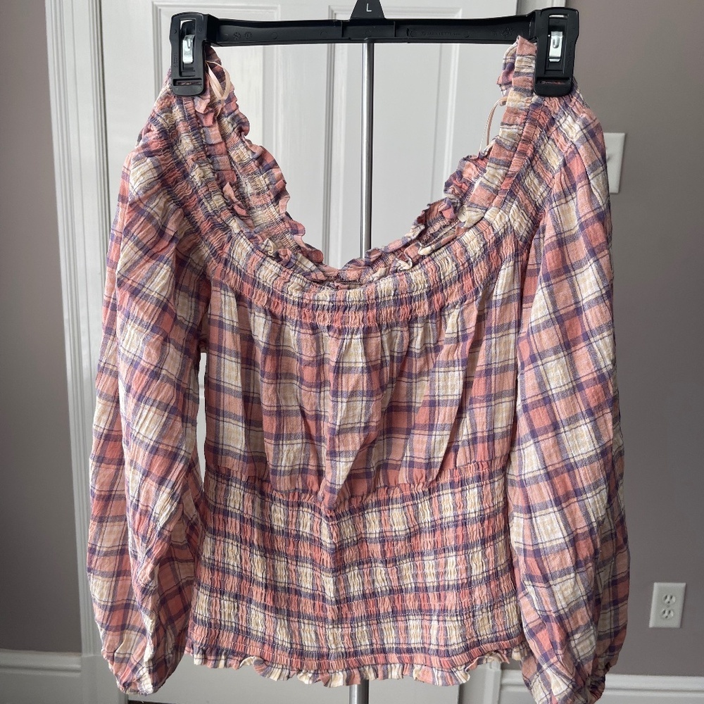A1- #426 Primesa Plaid Blouse, size Medium